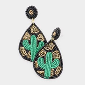 Beaded Cactus Earring